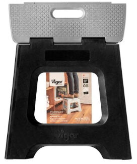Viagr Compact Black Grey Foldable 32cm Stool